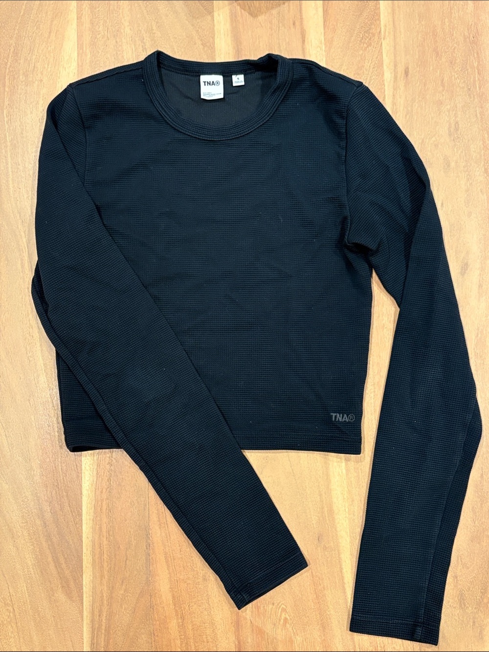 Aritzia Waffle Thermal Cropped Long Sleeve Tee